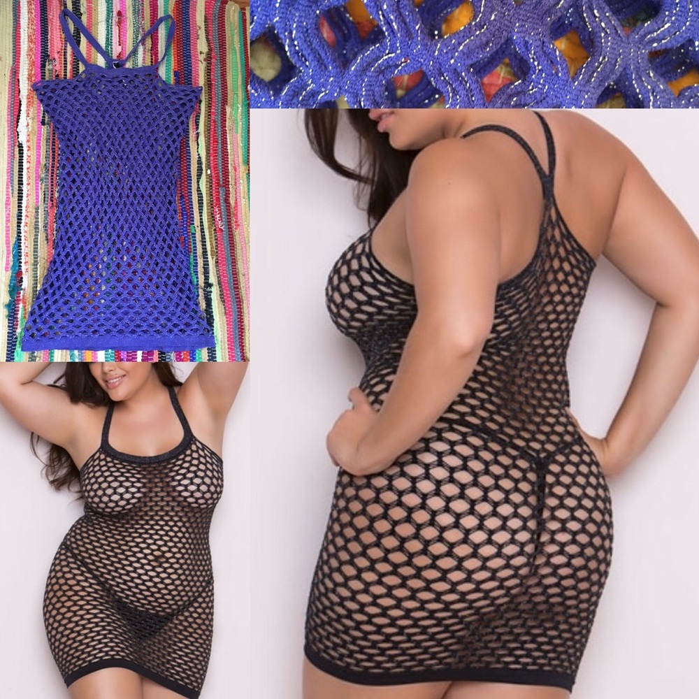 New purple LUREX SHIMMER DRESS club lingerie queen